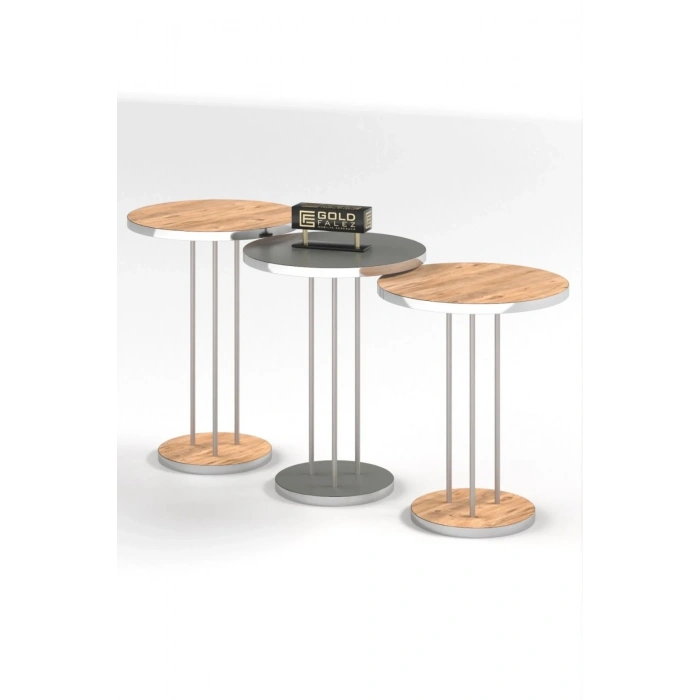 USLUCAN ALIŞVERİŞ Zigon Sehpa Terra Gümüş Ceviz Antrasit