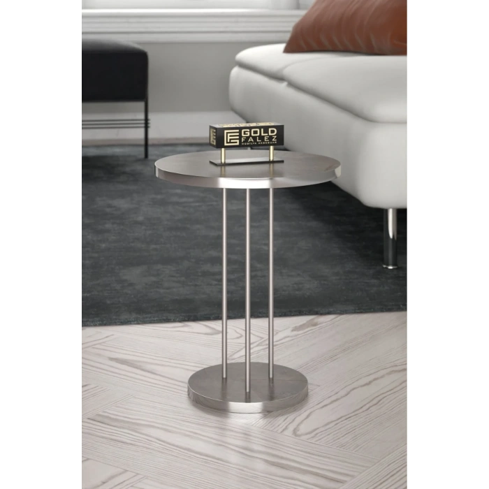 USLUCAN ALIŞVERİŞ Zigon Sehpa Terra Gümüş Gordion