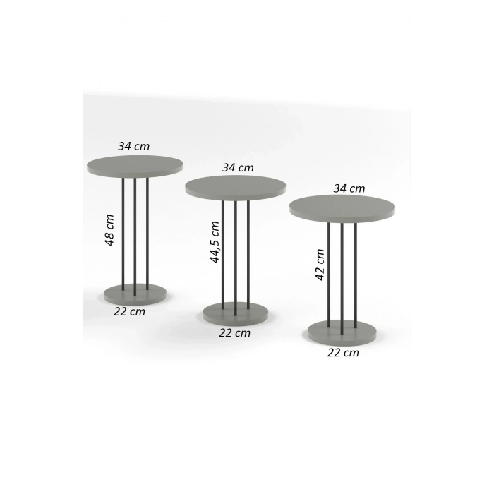 USLUCAN ALIŞVERİŞ Zigon Sehpa Terra Gümüş Gordion
