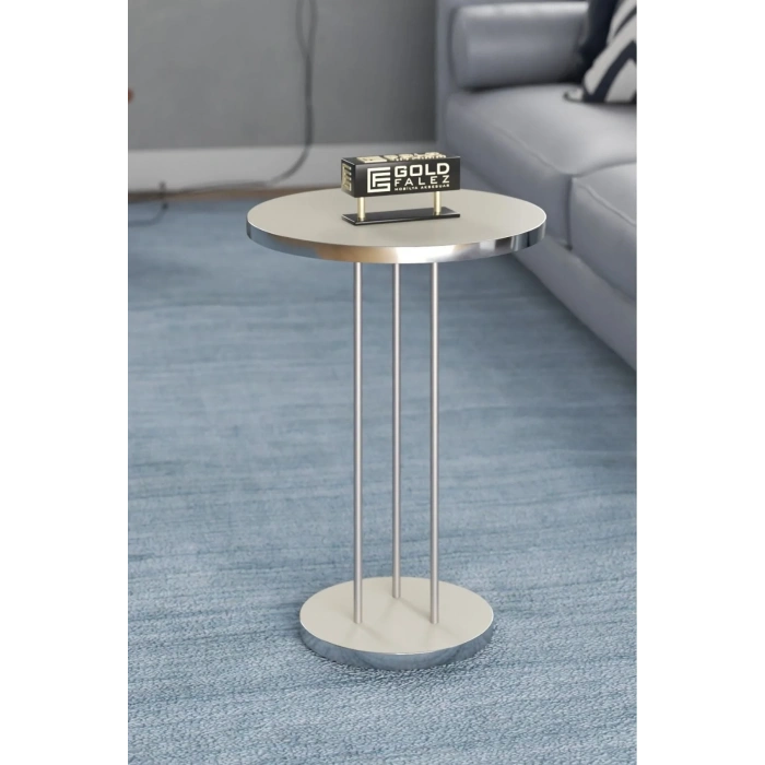 USLUCAN ALIŞVERİŞ Zigon Sehpa Terra Gümüş Krem