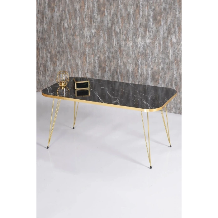 USLUCAN ALIŞVERİŞ Zigon Sehpa Ve Orta Sehpa Kr Set Gold Bendir Tel