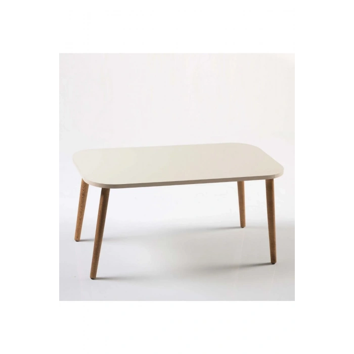 USLUCAN ALIŞVERİŞ Zigon Sehpa Ve Orta Sehpa Set Ahşap Kr Torna Krem