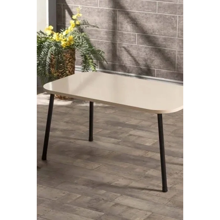 USLUCAN ALIŞVERİŞ Zigon Sehpa  Ve Orta Sehpa Set Kr Metal Krem