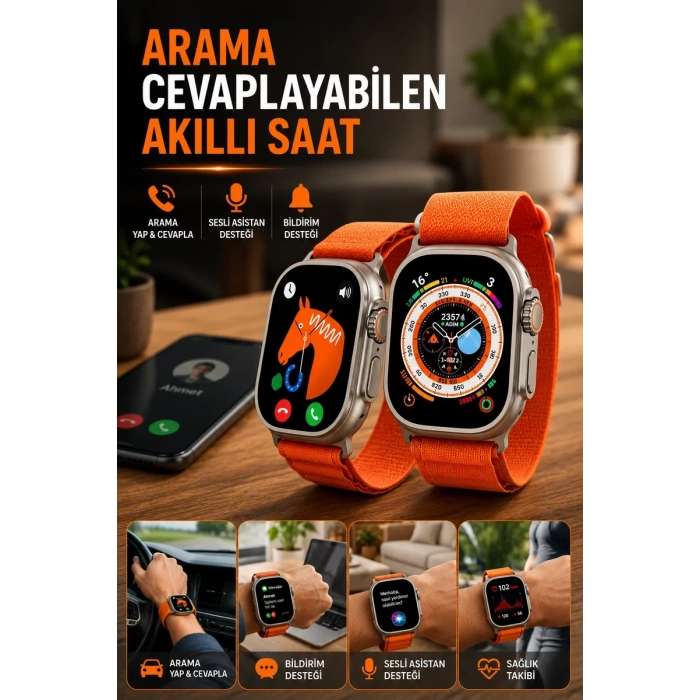 Uyku ve Nabız Takipli Wireless Şarjlı Akıllı Saat Android ve iOS Uyumlu