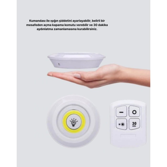 Uzaktan Kumandalı 3’lü Ayarlanabilir Spot LED Işık Seti