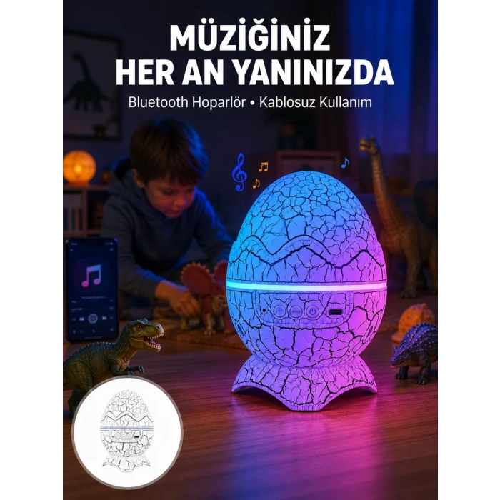 Uzaktan Kumandalı USB Girişli Döner Projektör Lamba Yeni Nesil