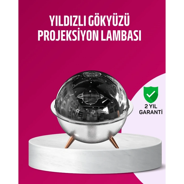 Uzay Temalı Projeksiyonlu Nemlendirici USB Güçlü Gece Lambası