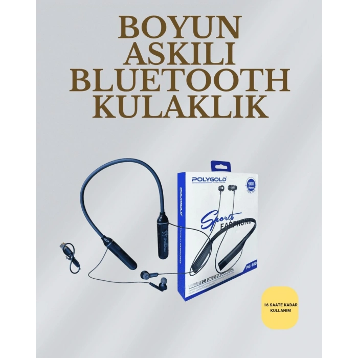 Uzun Süreli Kullanım İçin  – Kablosuz Boyun Bantlı Kulaklık 50 Saat Batarya