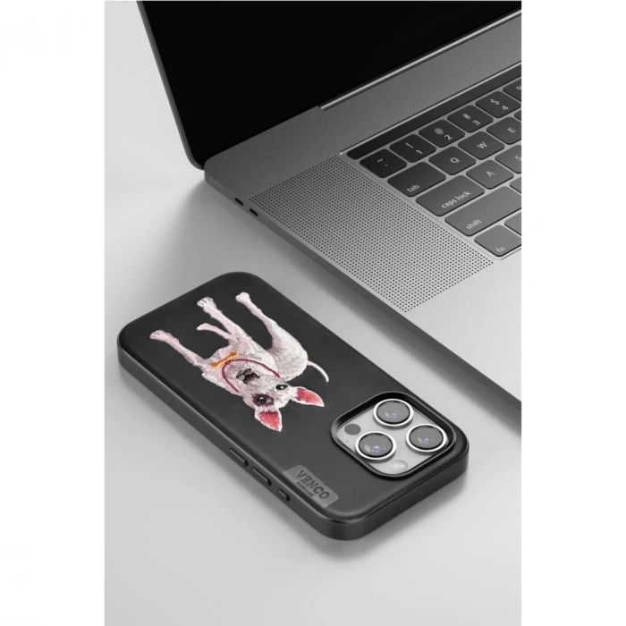 Venco  İphone 14 Pro Max Perma Desenli Kapak - Siyah