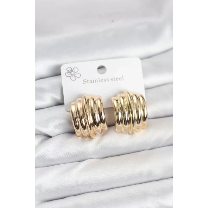 Vintage Model 316L Çelik Gold Renk Kadın Küpe - TJ-BKP11579