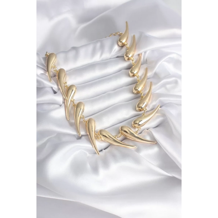 VIP Seri Özel Tasarım Gold Renk Kadın Kolye - TJ-BKO8237