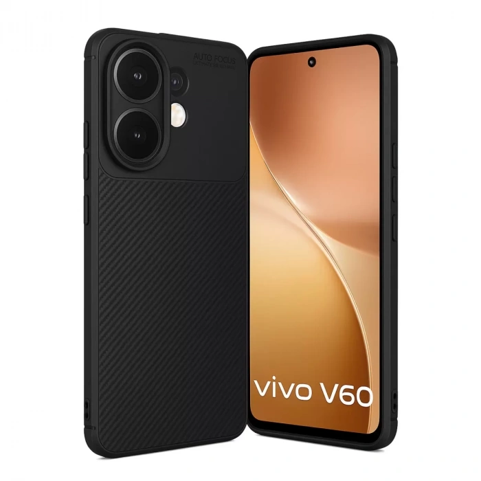 Vivo V60 5g Auto Focus Karbon Kapak - Siyah