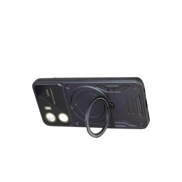 Vivo Y16 Kılıf Joy Lens Standlı Kapak - Siyah