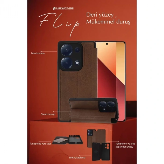 Vivo Y18 Kılıf Flip Cover - Taba