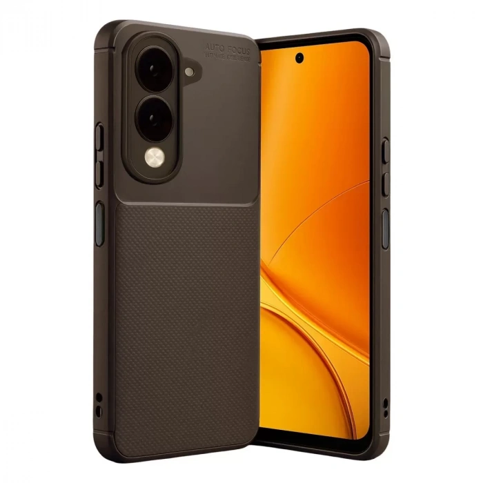 Vivo Y29s Auto Focus Karbon Kapak - Kahverengi