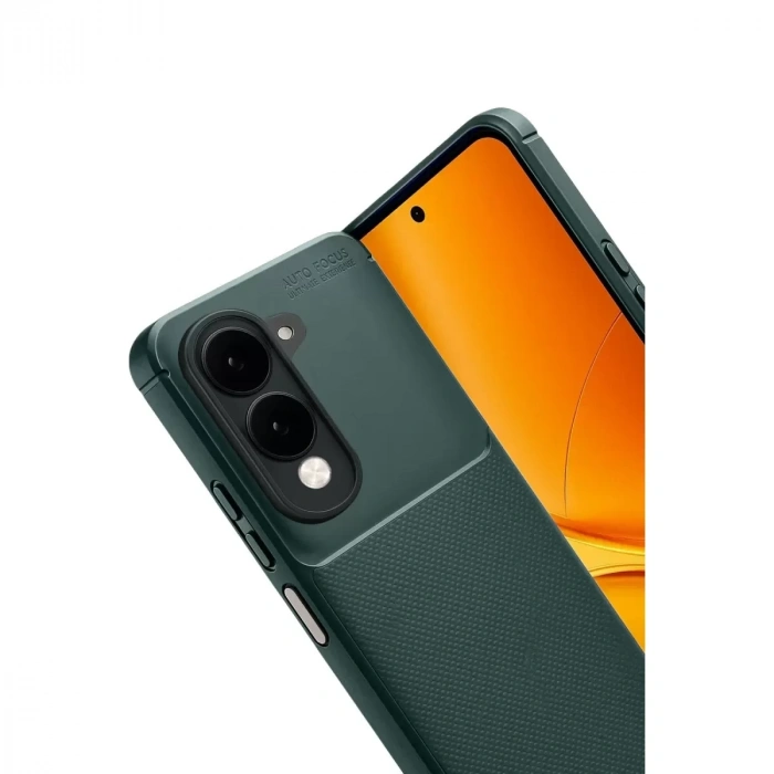 Vivo Y29s Auto Focus Karbon Kapak - Koyu Yeşil
