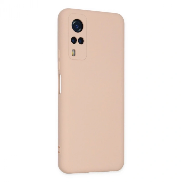 Vivo Y53s Kılıf Nano İçi Kadife Silikon - Pudra