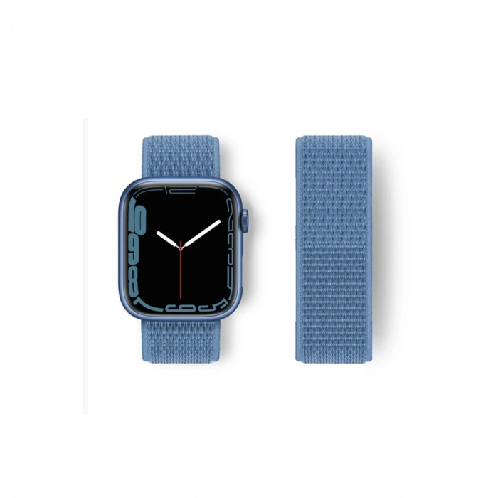Watch 42mm Hasırlı Cırtcırtlı Kordon - Mavi