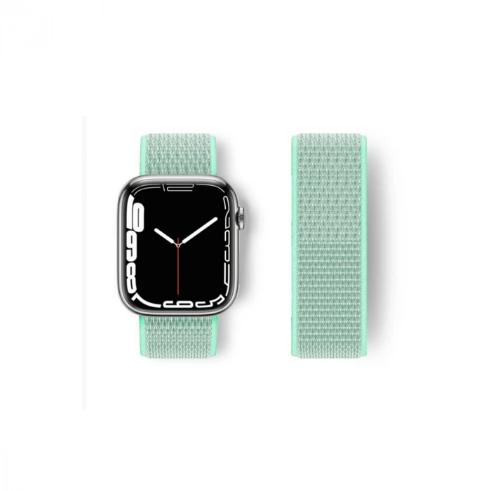 Watch 42mm Hasırlı Cırtcırtlı Kordon - Turkuaz
