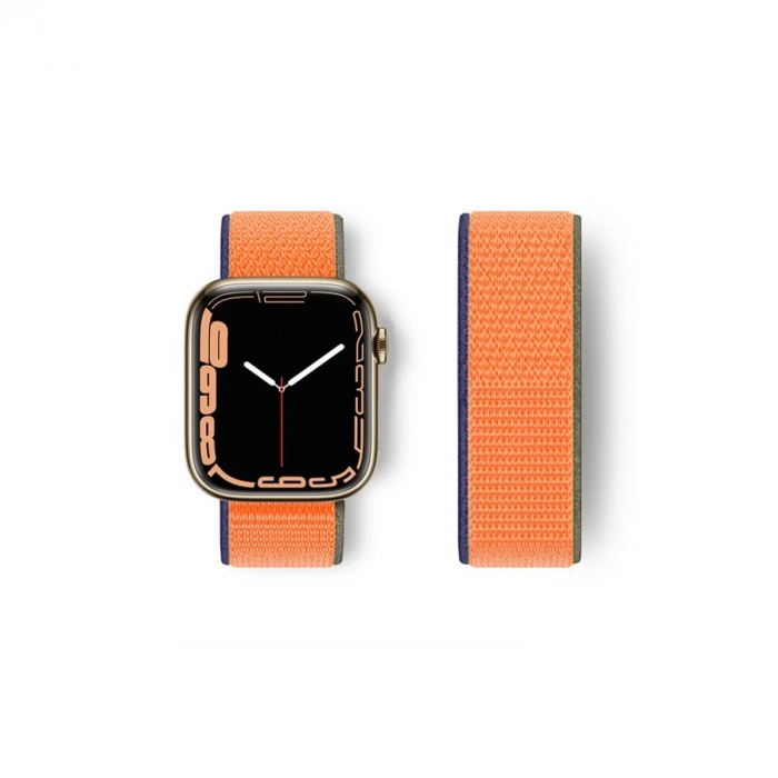 Watch 42mm Hasırlı Cırtcırtlı Kordon - Turuncu