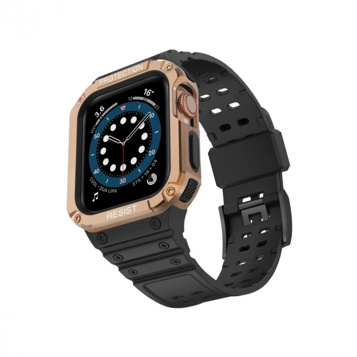 Watch 42mm Kr401 Silikon Kordon - Siyah-rose