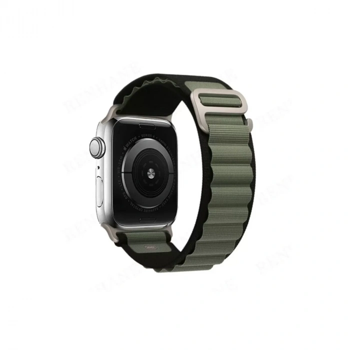 Watch 42mm Mountain Kordon - Siyah-yeşil