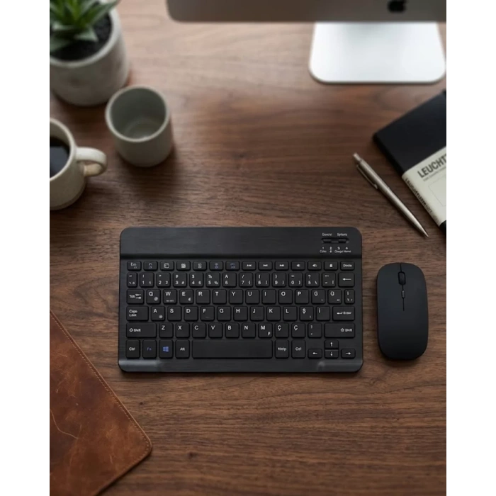 Wireless Klavye Mouse Seti Bluetooth Bağlantılı İnce Tasarım Sessiz Kullanım