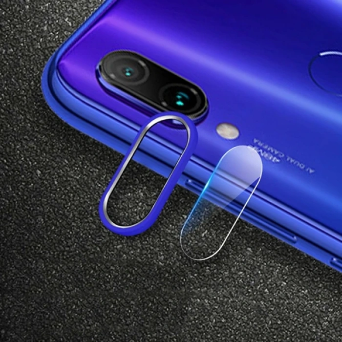 Xiaom Redmi Note 7 Kamera Koruma Metal Lens+ Kırılmaz Cam Set-(5775)