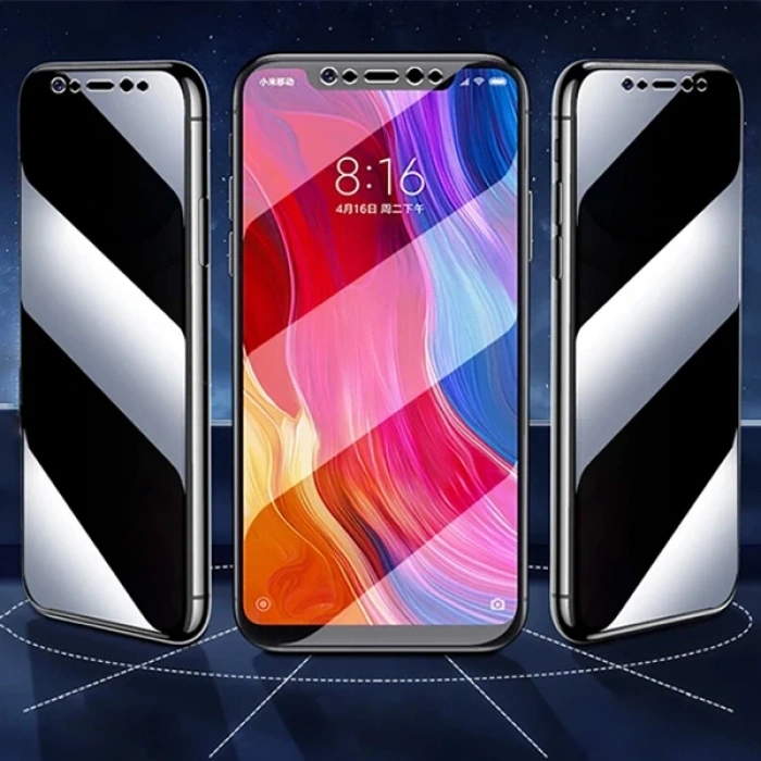Xiaomi Mi 10T-10T Pro 3D Full Privacy Gizlilik Tempered Cam Ekran Koruyucu-(5775)