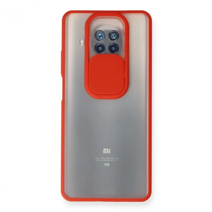 Xiaomi Mi 10t Lite Kılıf Palm Buzlu Kamera Sürgülü Silikon - Kırmızı