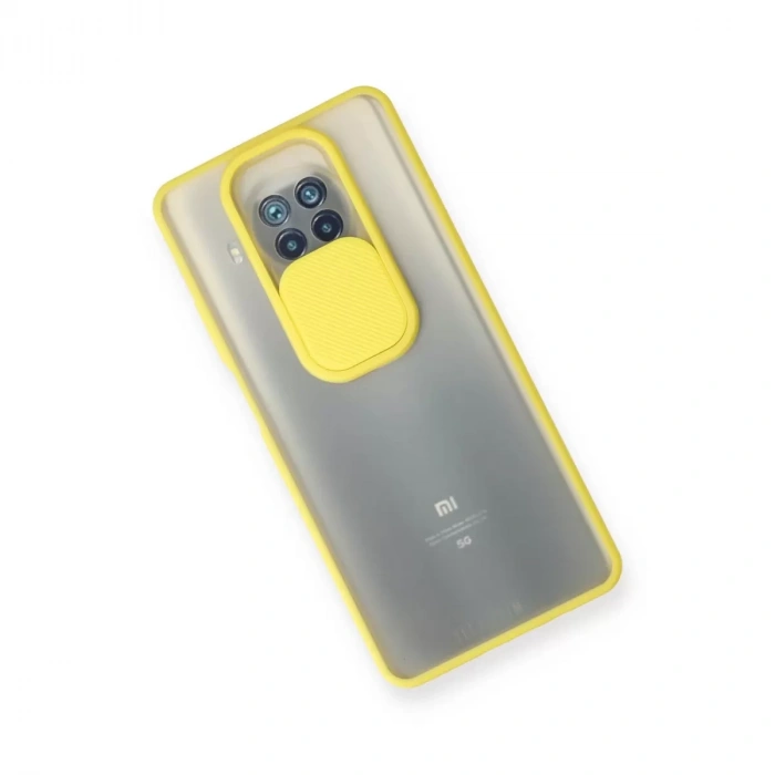 Xiaomi Mi 10t Lite Kılıf Palm Buzlu Kamera Sürgülü Silikon - Sarı