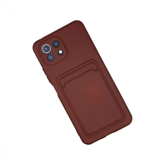 Xiaomi Mi 11 Kılıf Kelvin Kartvizitli Silikon - Bordo