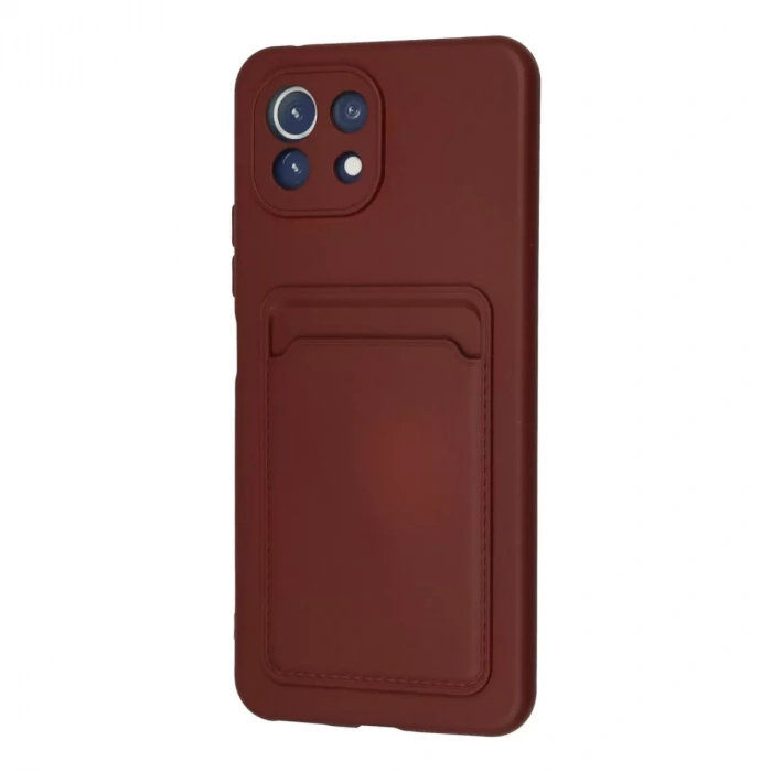 Xiaomi Mi 11 Kılıf Kelvin Kartvizitli Silikon - Bordo