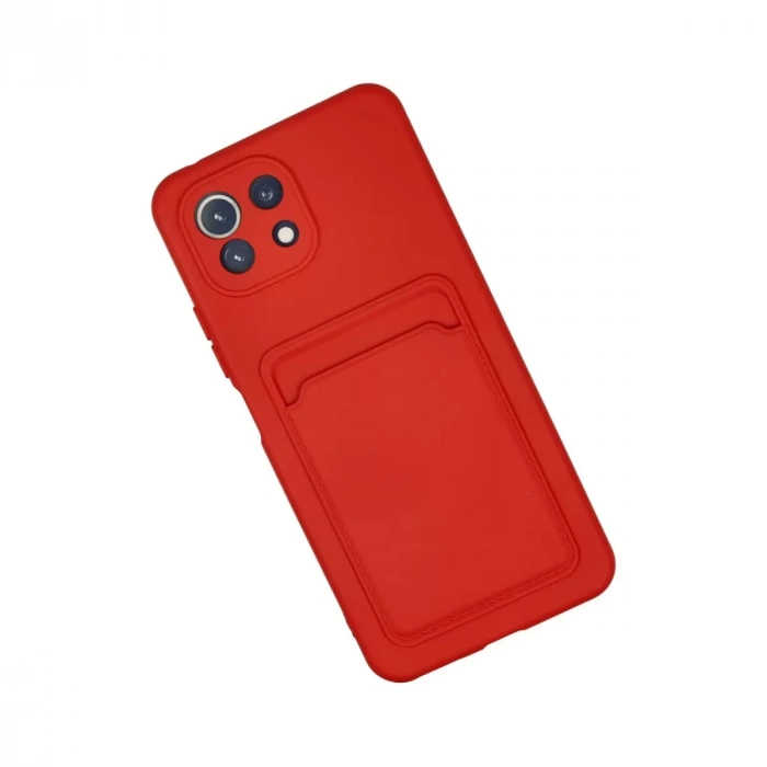 Xiaomi Mi 11 Kılıf Kelvin Kartvizitli Silikon - Kırmızı