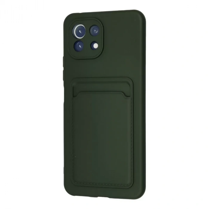 Xiaomi Mi 11 Kılıf Kelvin Kartvizitli Silikon - Koyu Yeşil