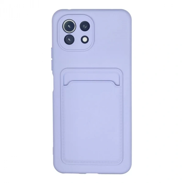 Xiaomi Mi 11 Kılıf Kelvin Kartvizitli Silikon - Lila