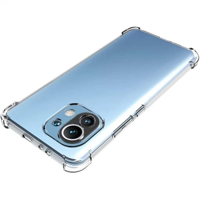 Xiaomi Mi 11 Lite Kamera Korumalı Shockproof Şeffaf Silikon Kılıf-(5775)