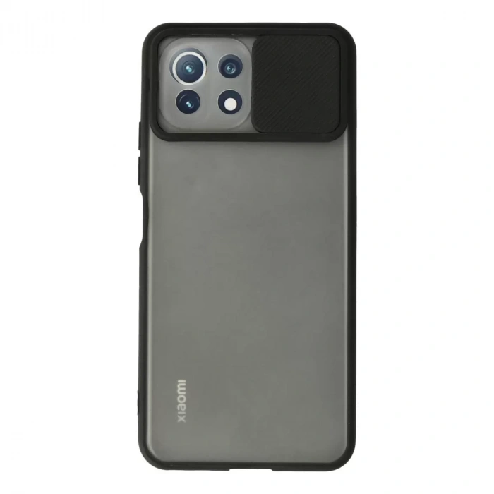 Xiaomi Mi 11 Lite Kılıf Palm Buzlu Kamera Sürgülü Silikon - Siyah