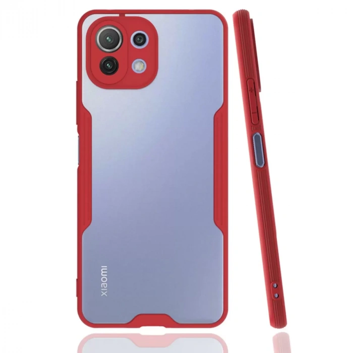 Xiaomi Mi 11 Lite Kılıf Platin Silikon - Kırmızı