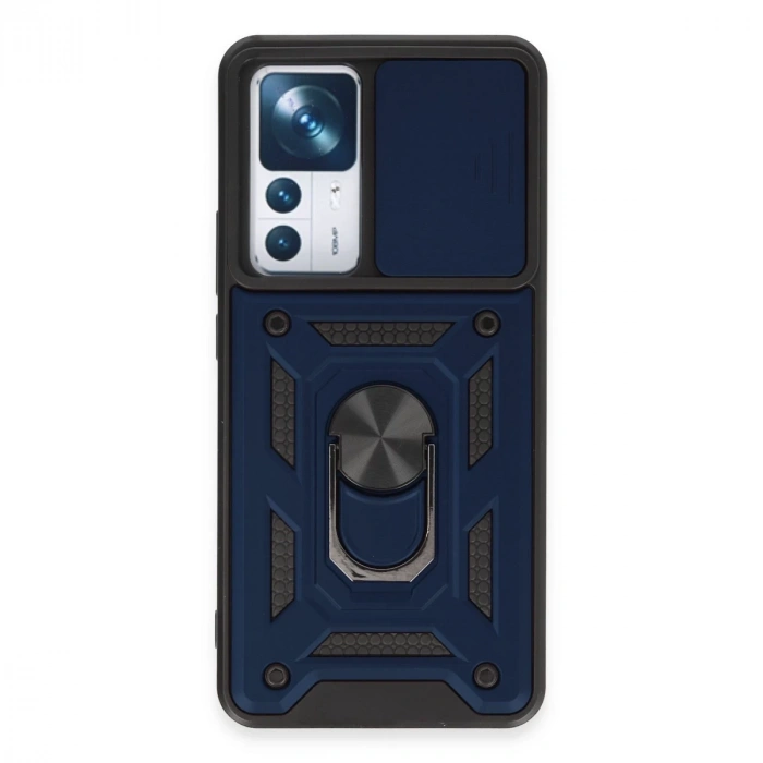 Xiaomi Mi 12t Pro Kılıf Pars Lens Yüzüklü Silikon - Lacivert