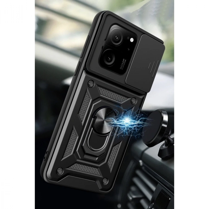 Xiaomi Mi 13t Pro Kılıf Pars Lens Yüzüklü Silikon - Yeşil