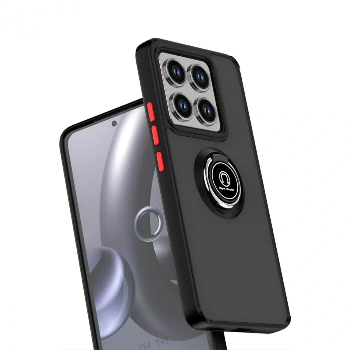 Xiaomi Mi 14t Montreal Yüzüklü Silikon Kapak - Kırmızı
