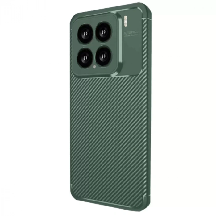 Xiaomi Mi 15 Kılıf Auto Focus Karbon Kapak - Koyu Yeşil