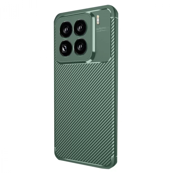 Xiaomi Mi 15 Pro Kılıf Auto Focus Karbon Kapak - Koyu Yeşil