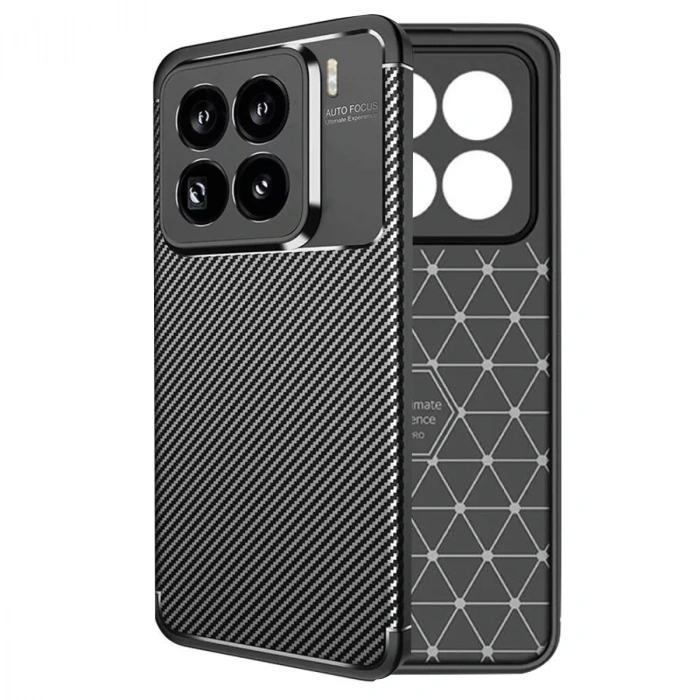 Xiaomi Mi 15 Pro Kılıf Auto Focus Karbon Kapak - Siyah