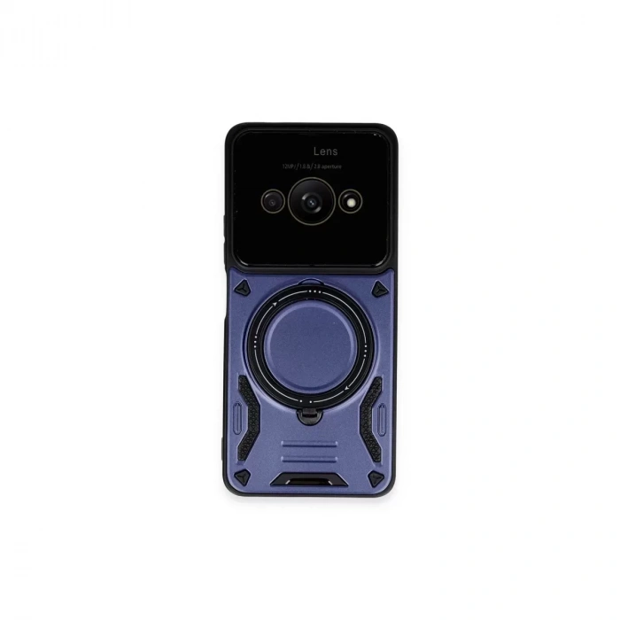 Xiaomi Poco C61 Kılıf Joy Lens Standlı Kapak - Lacivert