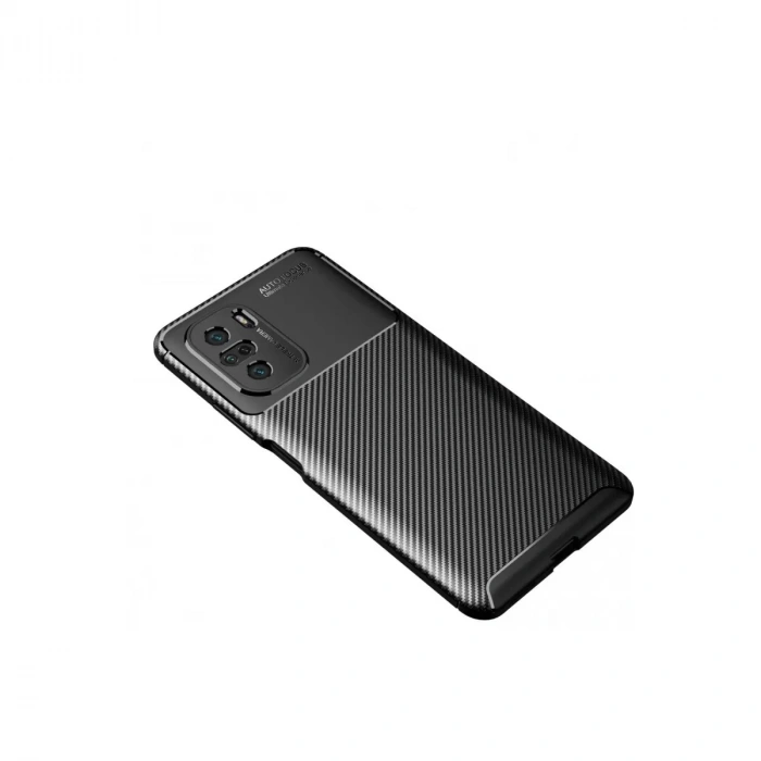 Xiaomi Poco F3 Kılıf Auto Focus Karbon Kapak - Siyah