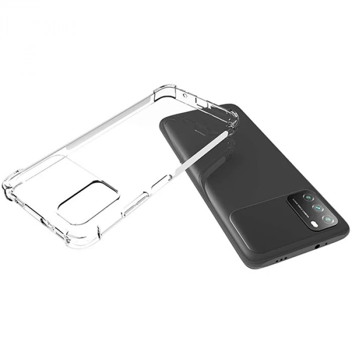 Xiaomi POCO M3 Kamera Korumalı Shockproof Darbe Emici Silikon Kılıf-(5775)