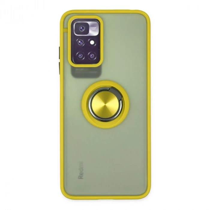 Xiaomi Redmi 10 2022 Kılıf Montreal Yüzüklü Silikon Kapak - Sarı