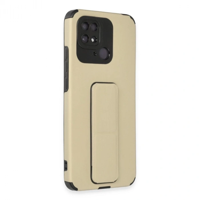Xiaomi Redmi 10c Kılıf Mega Standlı Silikon - Gold